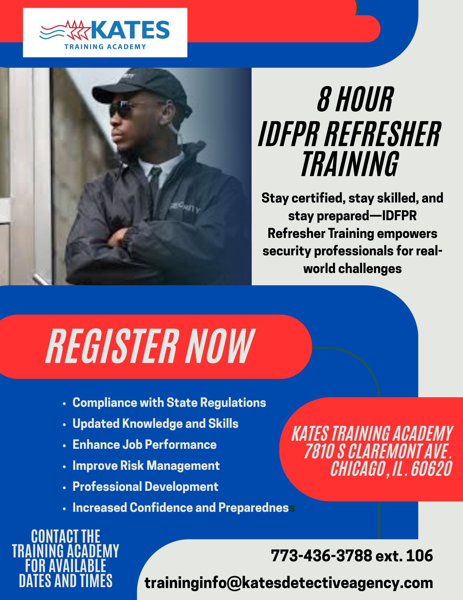 8 Hour IDFPR Refresher Training Flyer