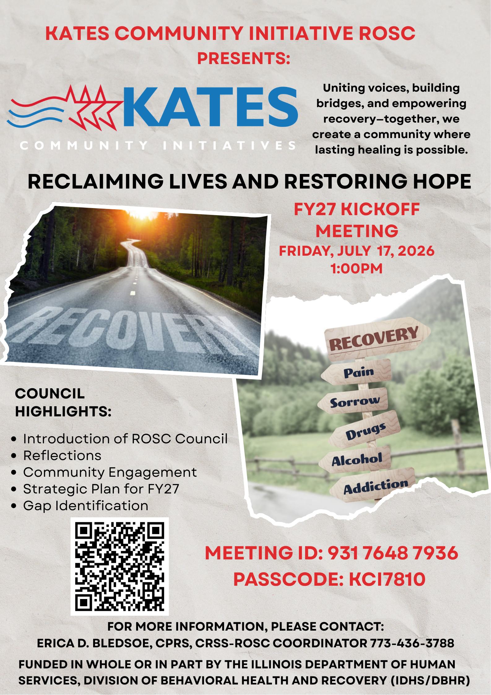 KATES Community Initiative ROSC FY27 Kickoff Meeting - July 17, 2026