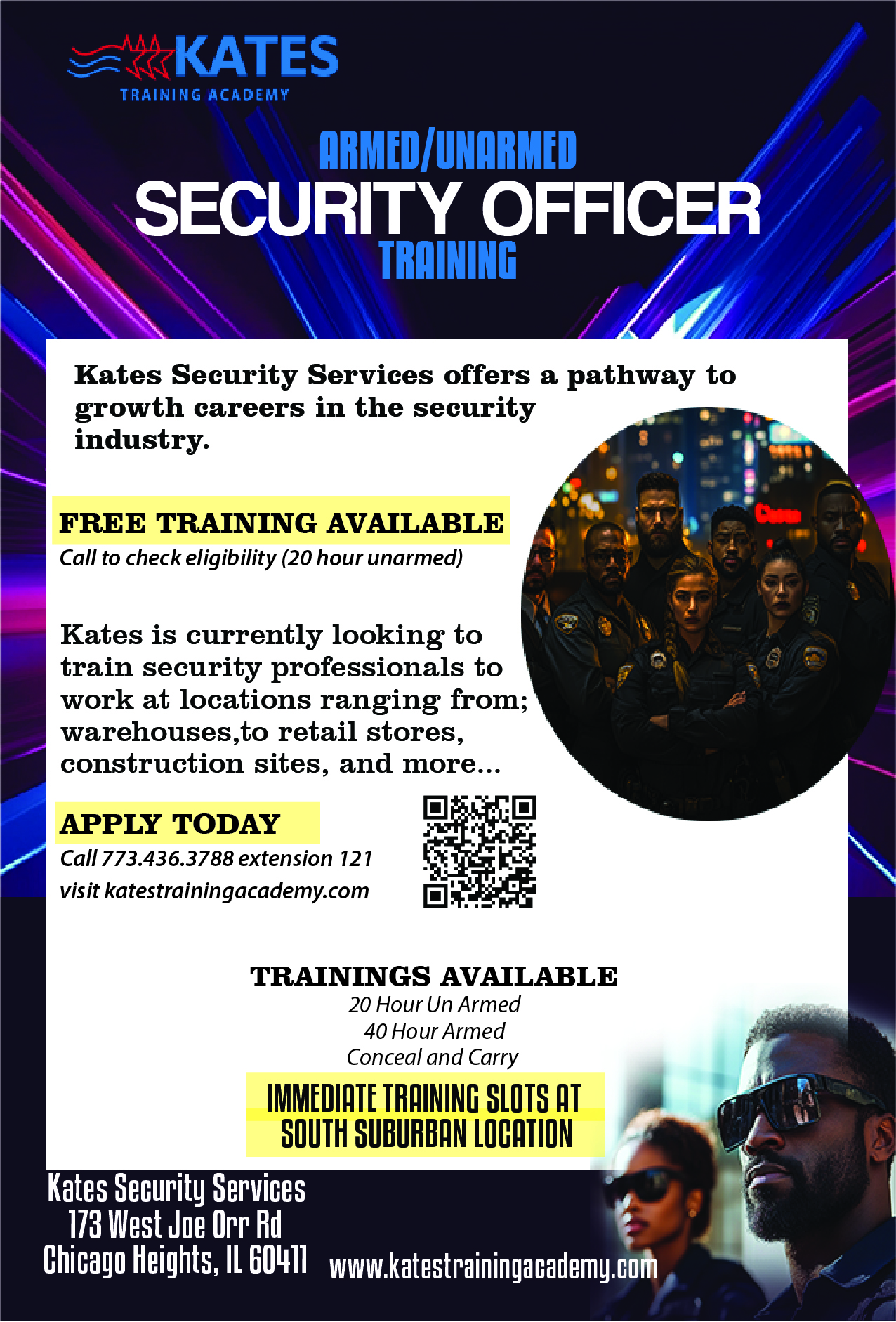 Kates Training Academy - Security Officer Training Flyer